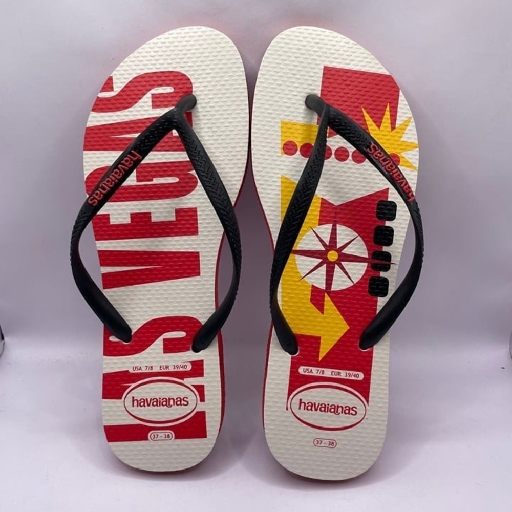 SLPR0013 W's 7/8 Havaianas Las Vegas themed flip flops / sandals